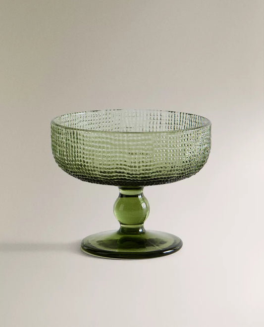 Glass dessert glass- Green (SET OF 6)