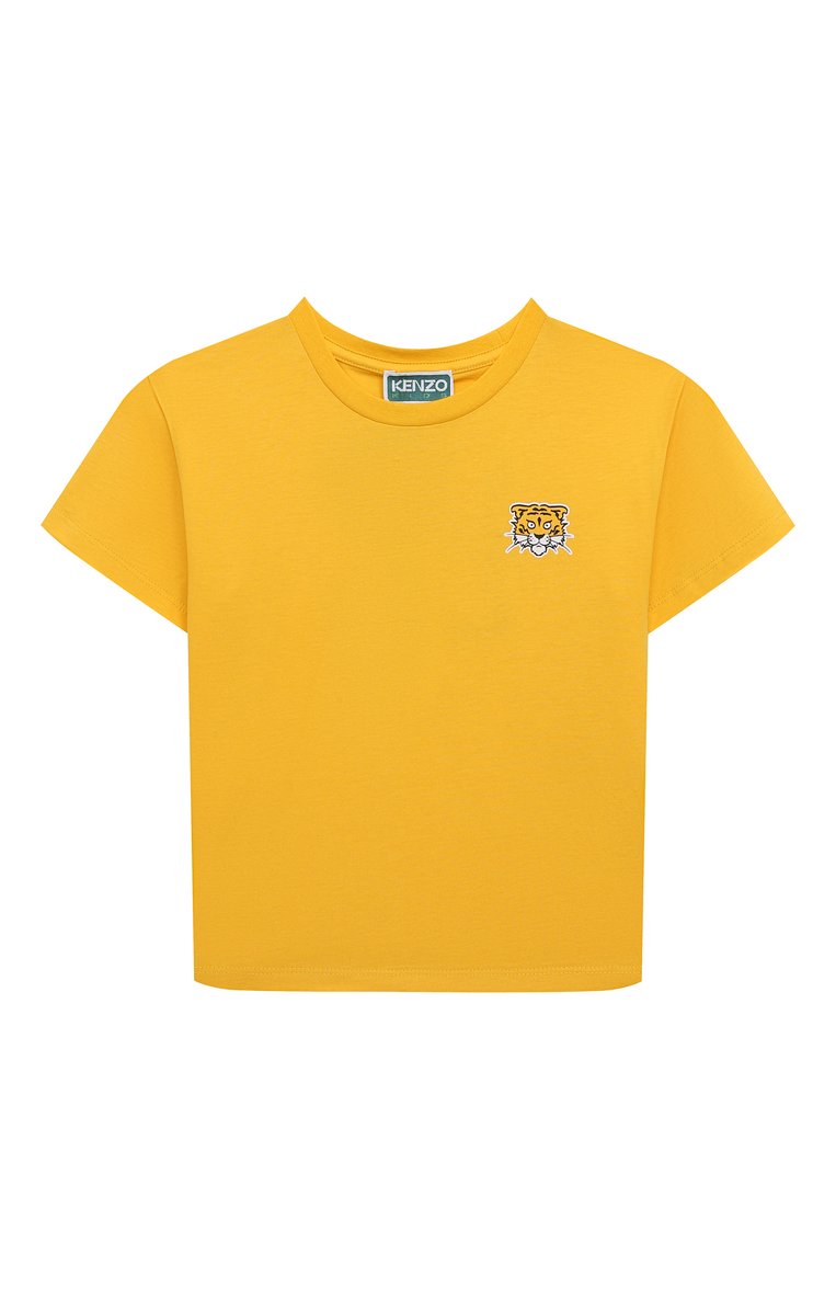 KENZO KIDS Boys Yellow Tiger Logo T-Shirt