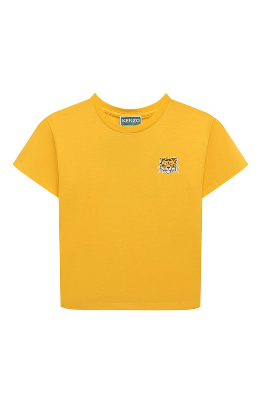 KENZO KIDS Boys Yellow Tiger Logo T-Shirt