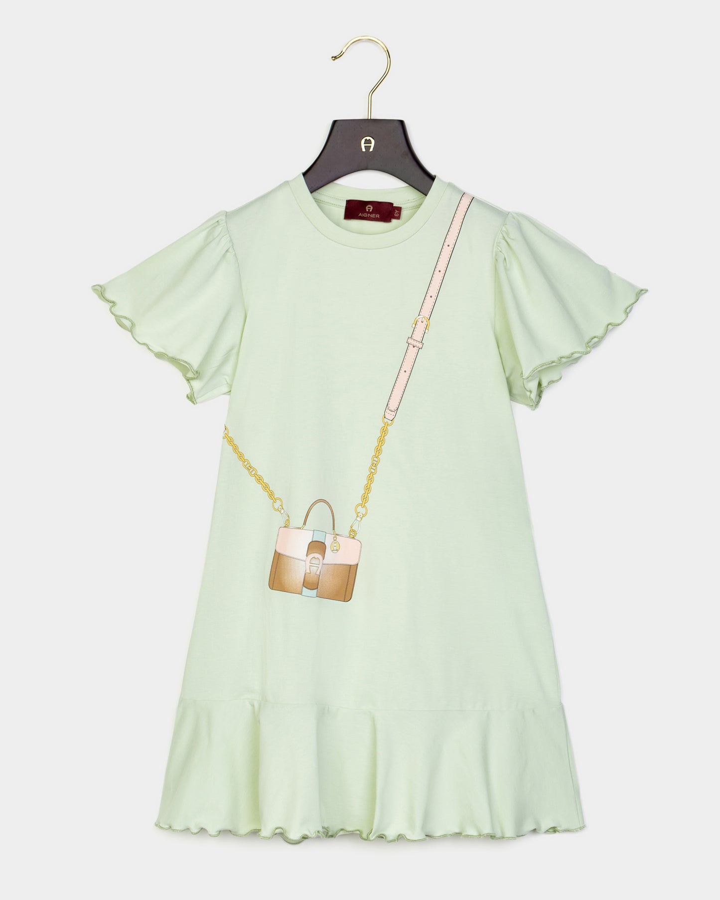 AIGNER Girls Light Green Logo Dress