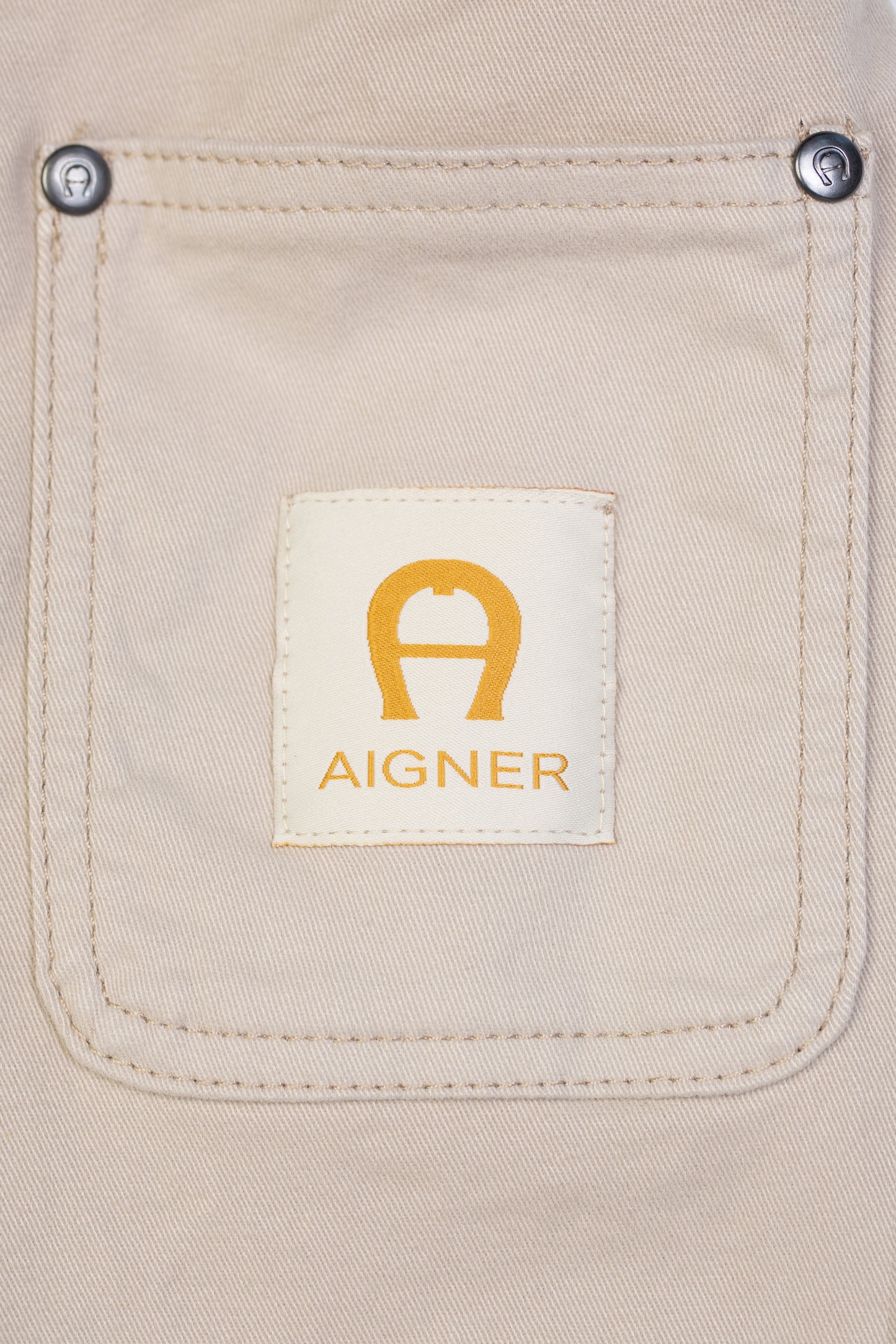 AIGNER Girls Beige Logo Trousers
