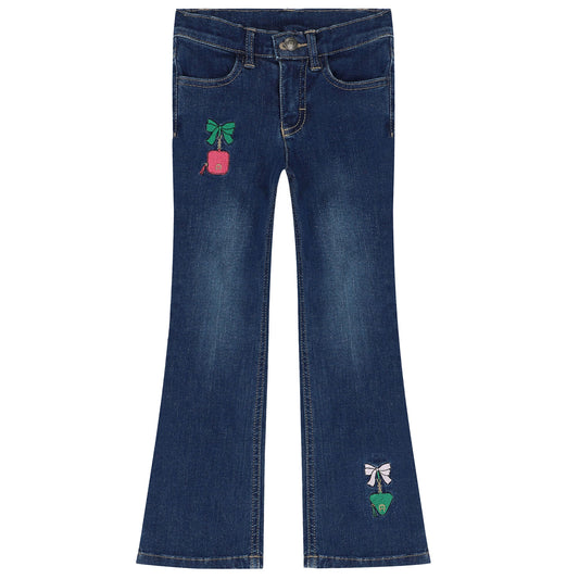 AIGNER Girls Blue Denim Logo Trousers