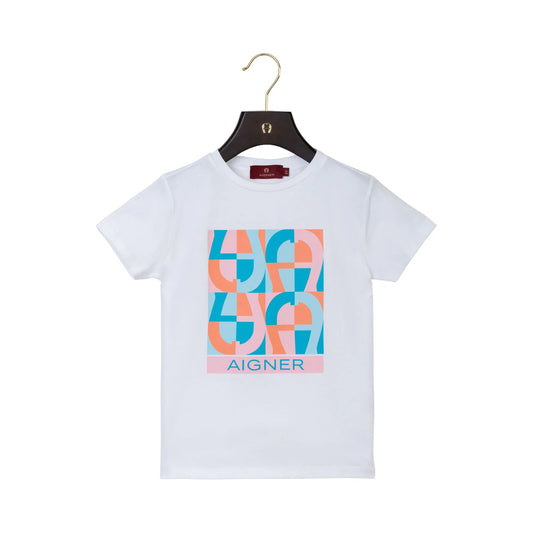 AIGNER Girls White Logo T-Shirt