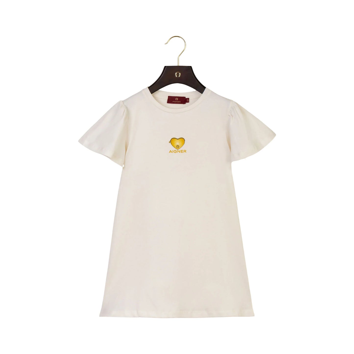 AIGNER Girls Ivory/Gold Logo Dress