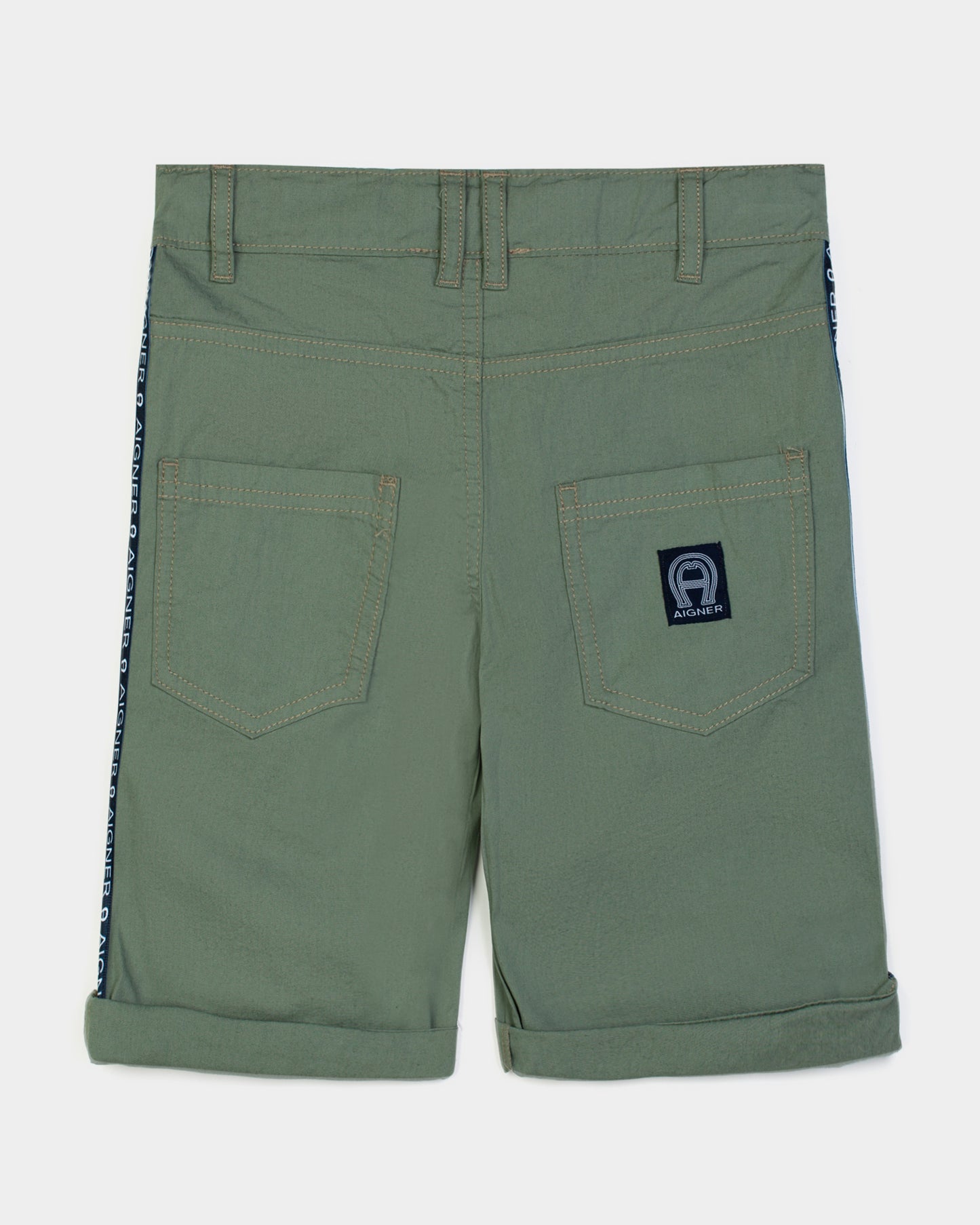 AIGNER Boys Light Green Light Green Logo Shorts