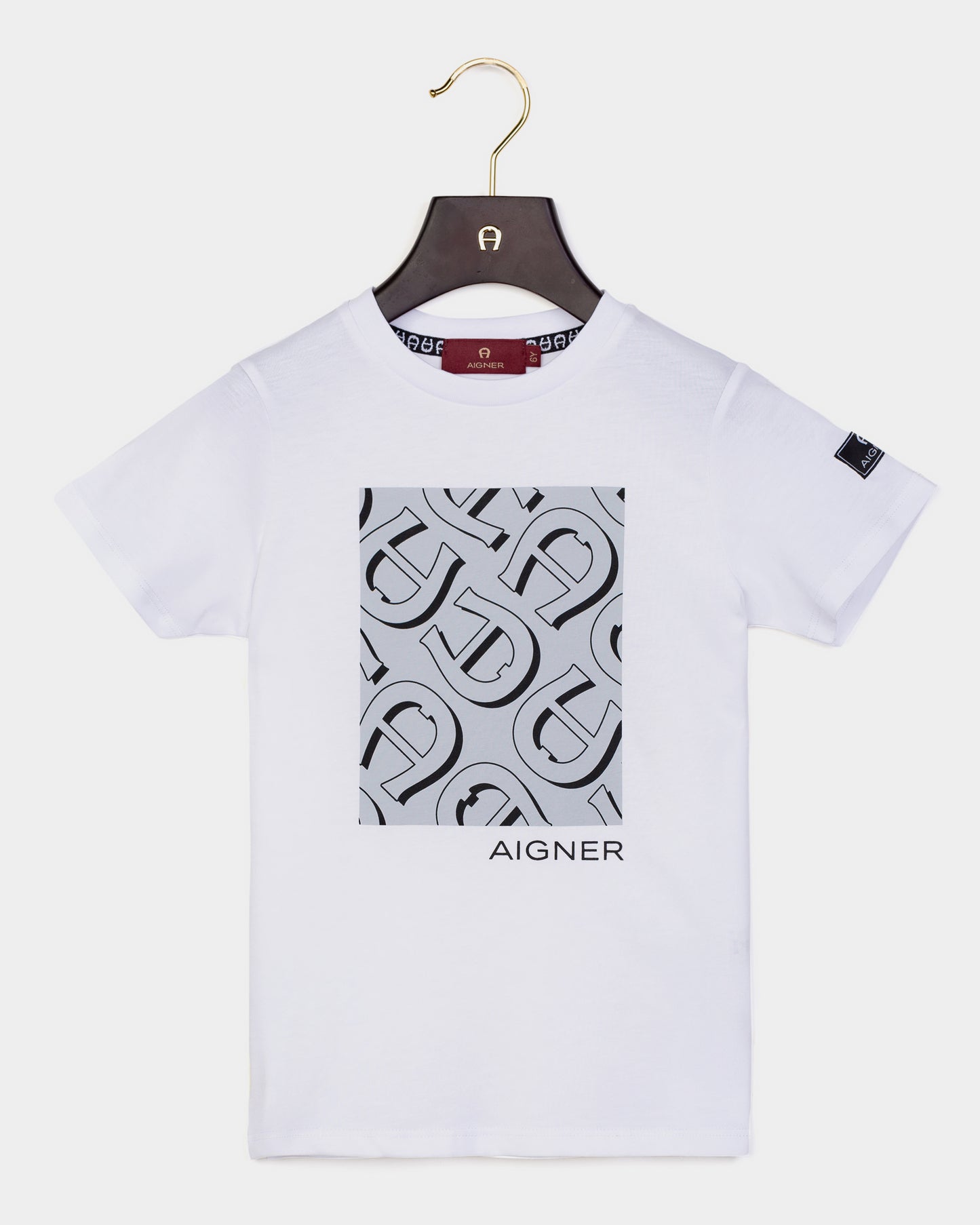 AIGNER Boys White Logo T-Shirts