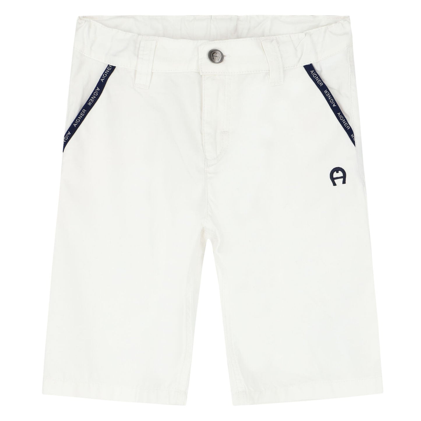 AIGNER Boys White Logo Shorts