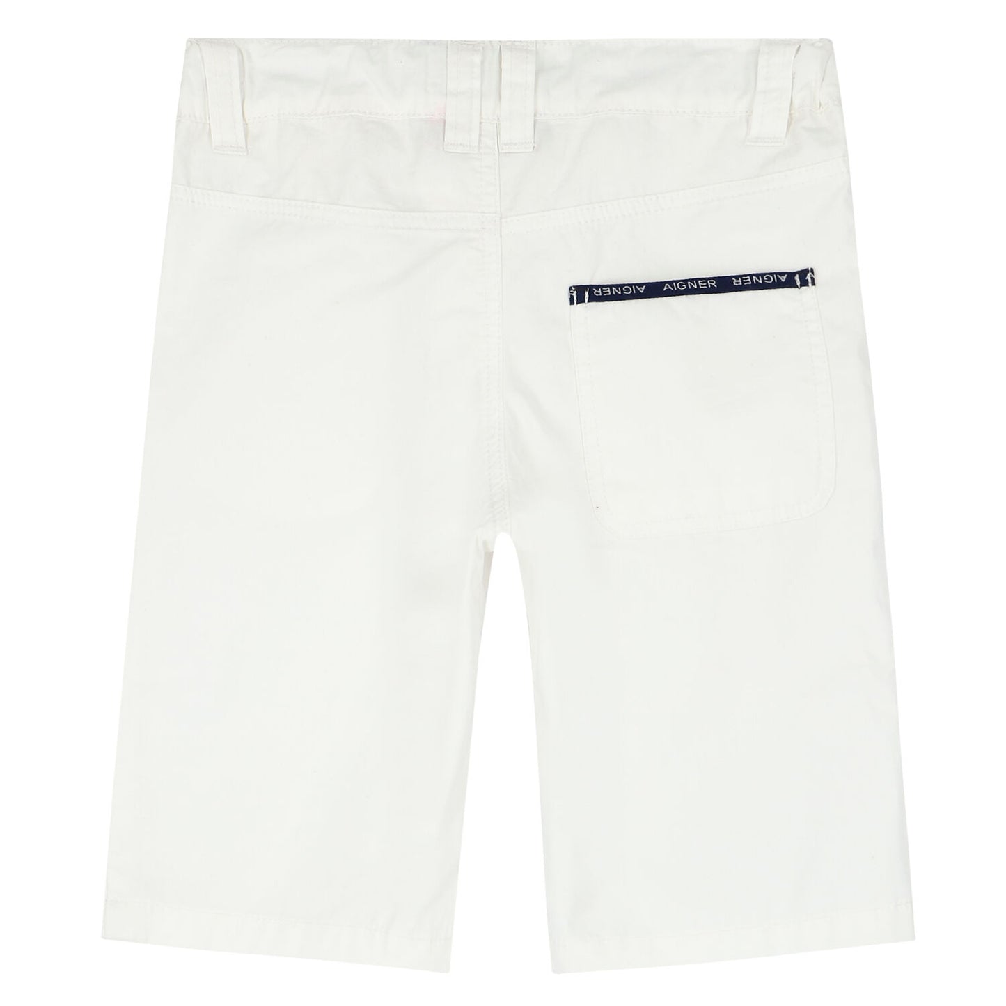 AIGNER Boys White Logo Shorts