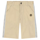 AIGNER Boys Beige Logo Shorts