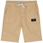AIGNER Boys Beige Logo Chino Shorts