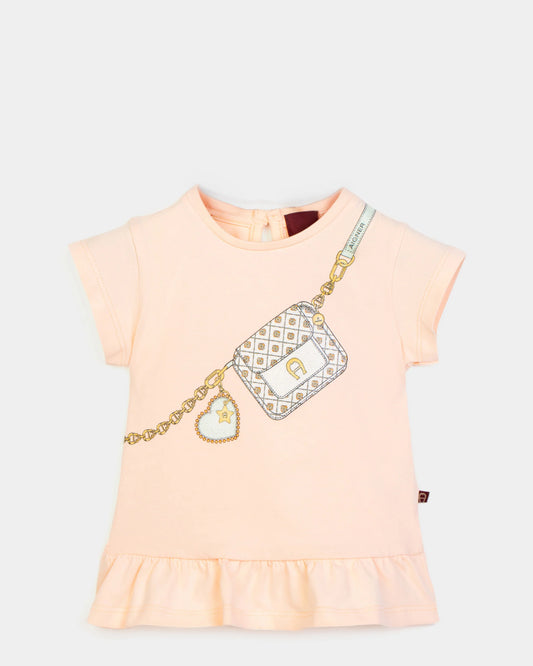 AIGNER Baby girls Orange Scallop shell Bag Logo T-shirt