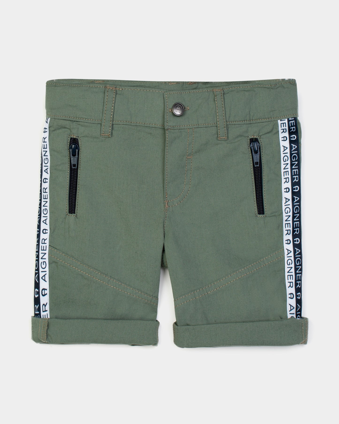 AIGNER Younger Boys Light Green Light Green Logo Shorts