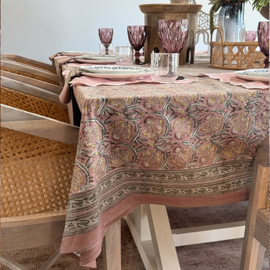 Pink Floral Table Cloth