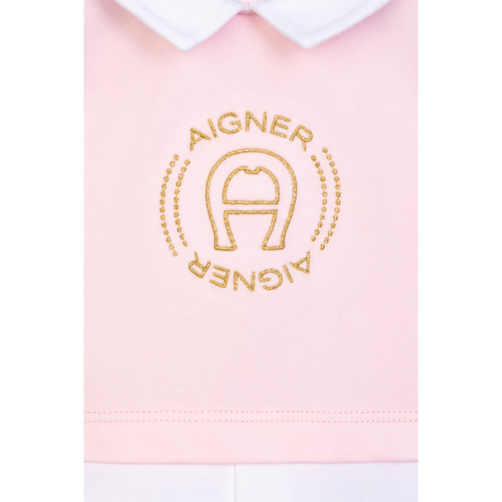 AIGNER Baby Girls Pink Logo Babygrow