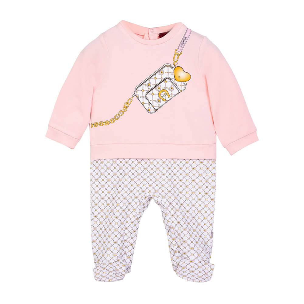 AIGNER Baby Girls Peachy  Logo Babygrow