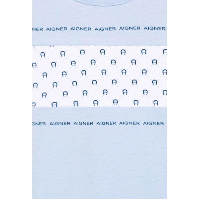 AIGNER Baby Boys Baby Blue & White Logo Babygrow