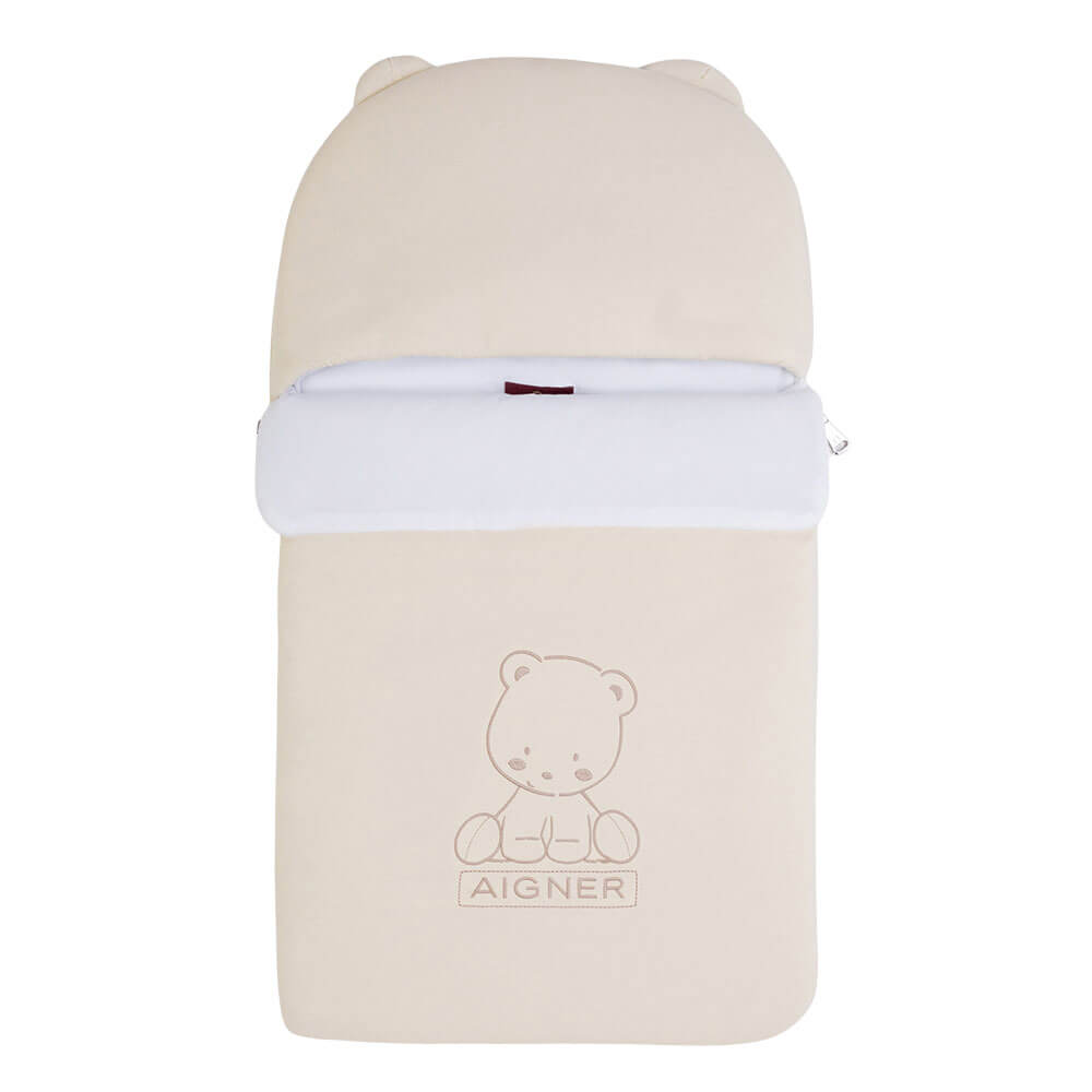 AIGNER Beige & White Logo Baby Nest
