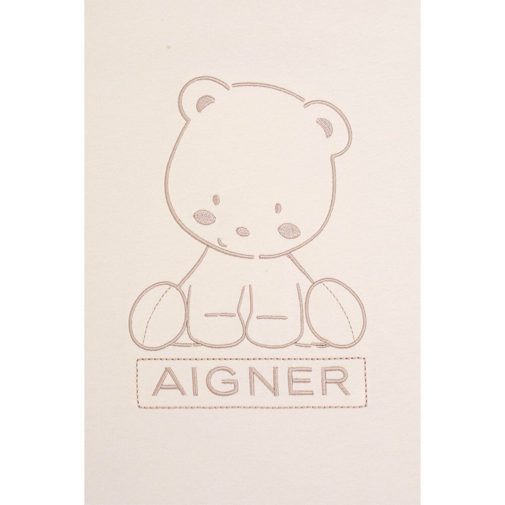 AIGNER Beige & White Logo Baby Nest