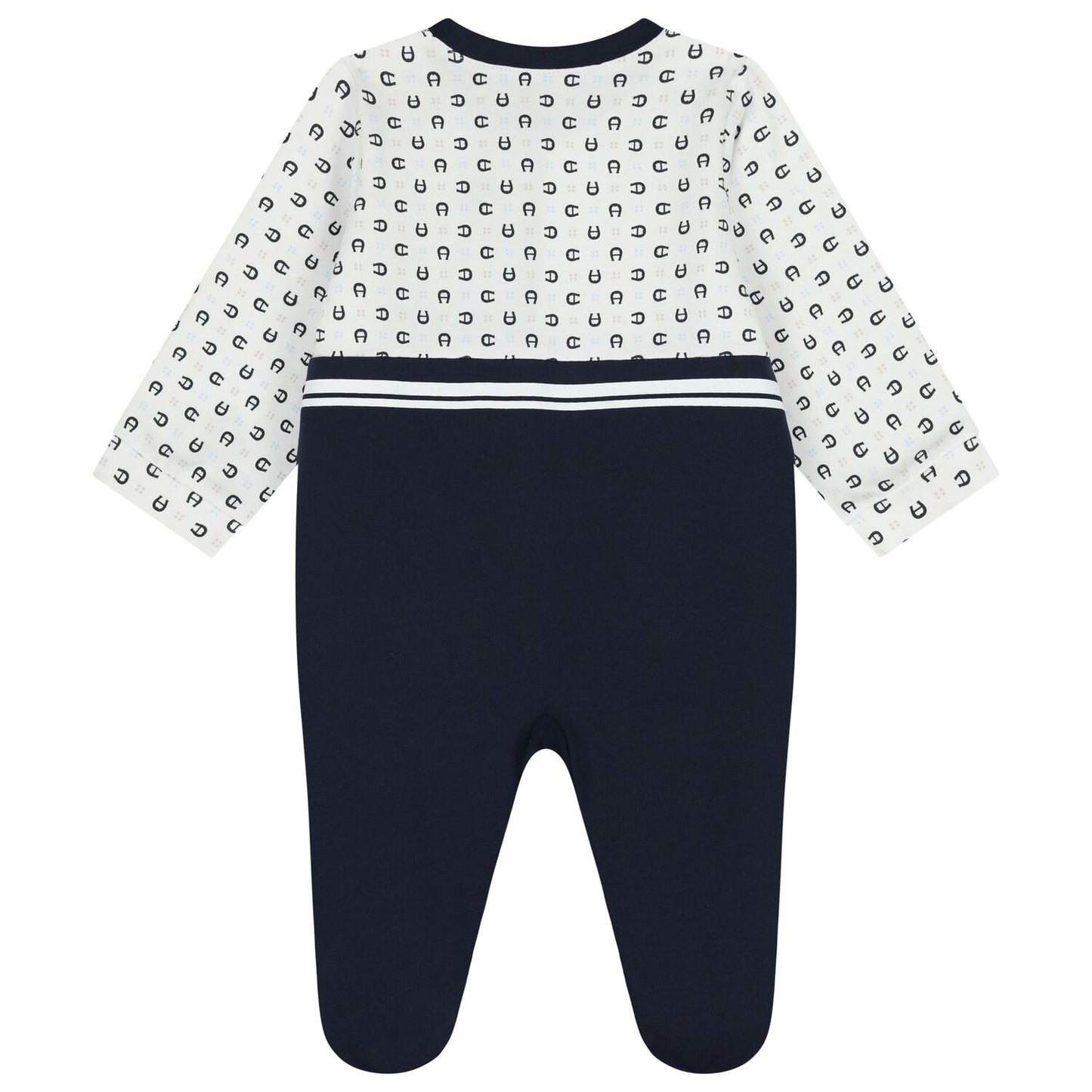 AIGNER Baby Boys White & Navy Blue Babygrow