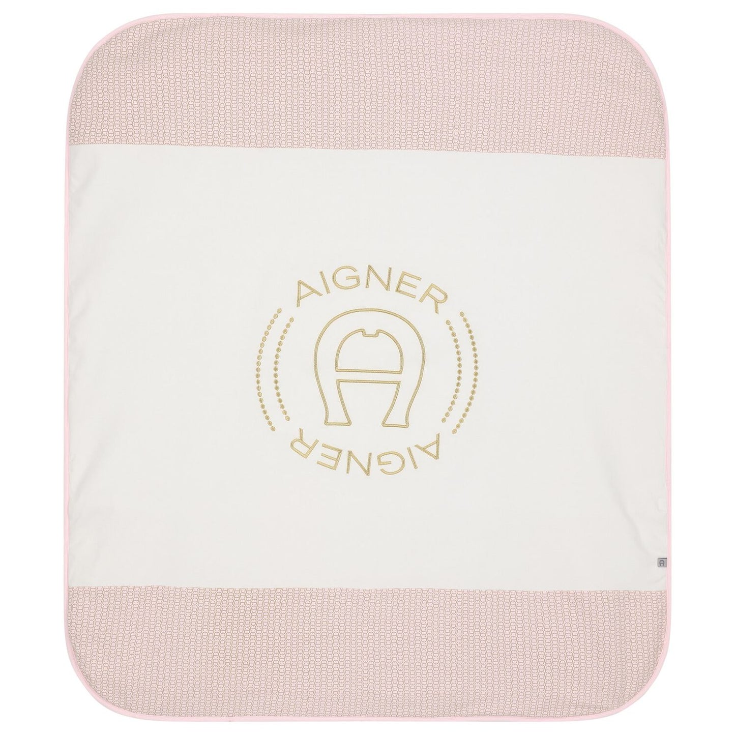AIGNER Baby Girls Ivory & Pink Logo Blanket