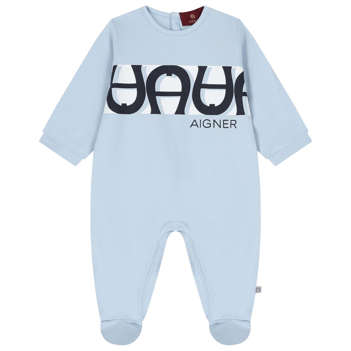 AIGNER Baby Boys Baby Blue Logo Babygrow