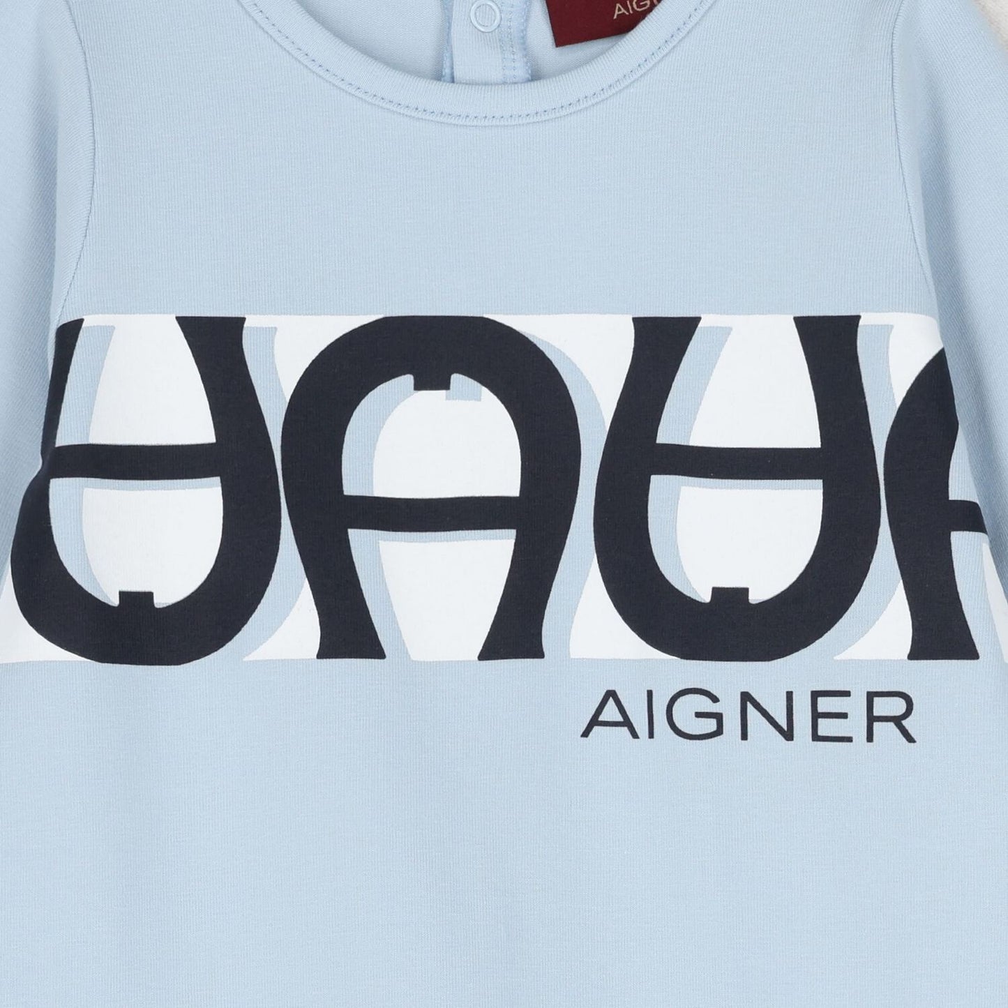 AIGNER Baby Boys Baby Blue Logo Babygrow