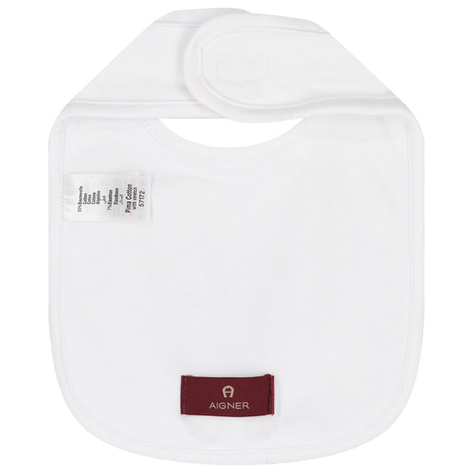 AIGNER Baby Boys White Logo Bib