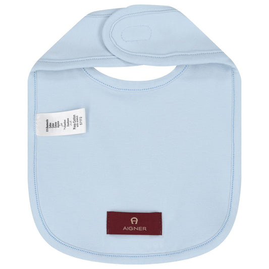 AIGNER Baby Boys Baby Blue Logo Bib