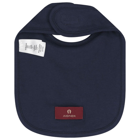 AIGNER Baby Boys Navy Blue Logo Bib