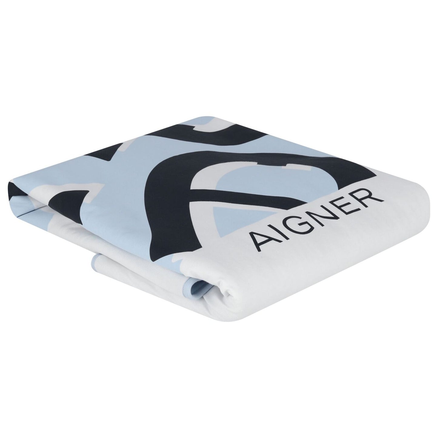 AIGNER Baby Boys White & Baby Blue Logo Blanket