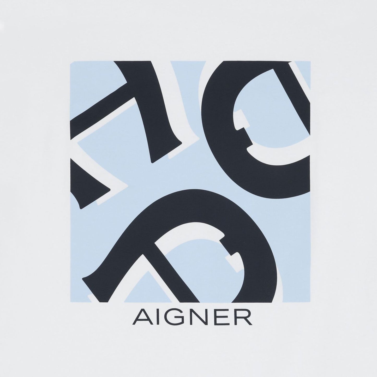 AIGNER Baby Boys White & Baby Blue Logo Blanket