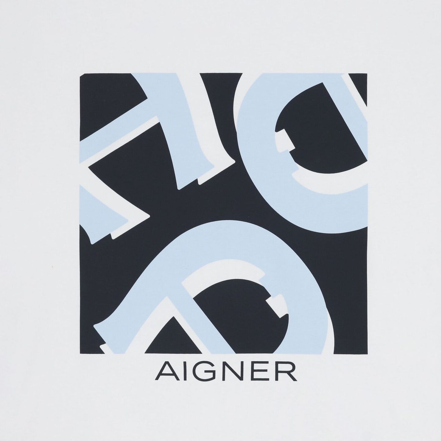 AIGNER Baby Boys White & Navy Blue Logo Blanket