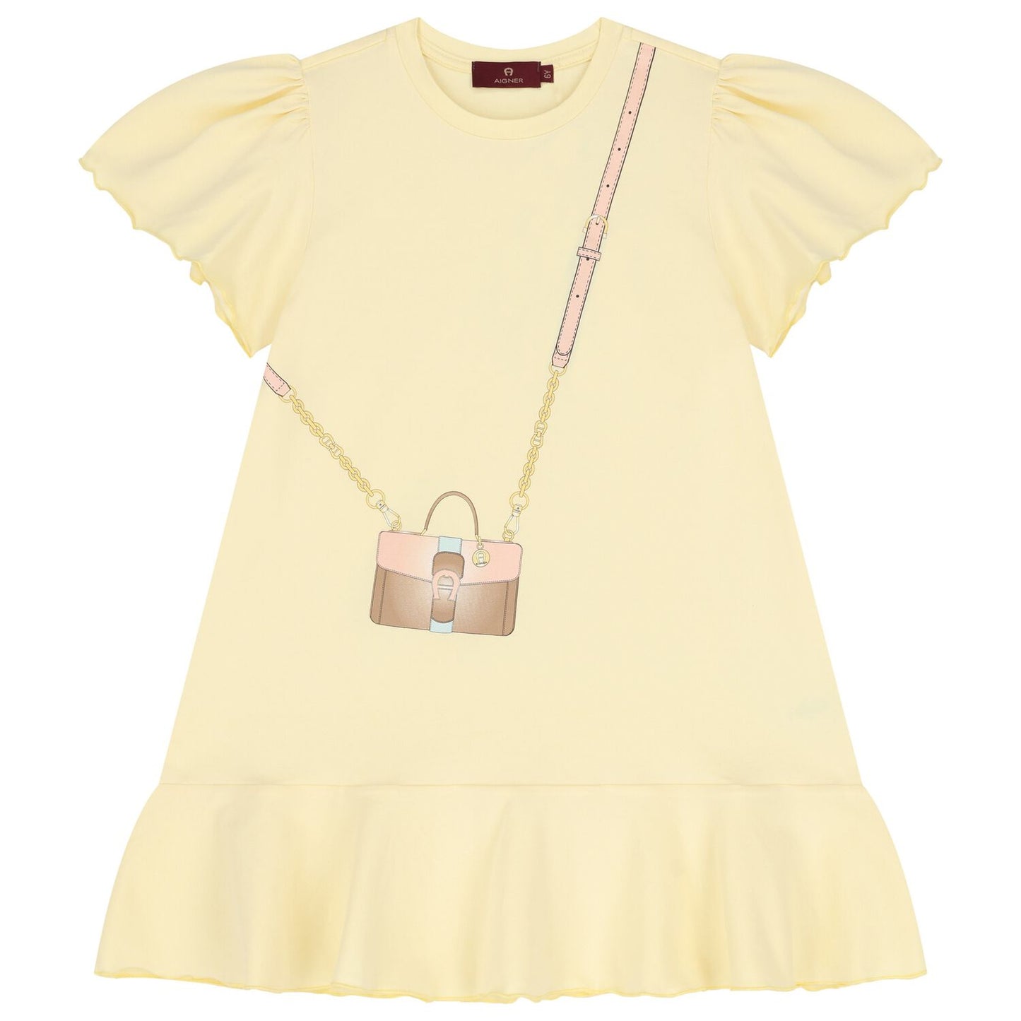 AIGNER Girls Yellow Crossbody Bag Logo Dress