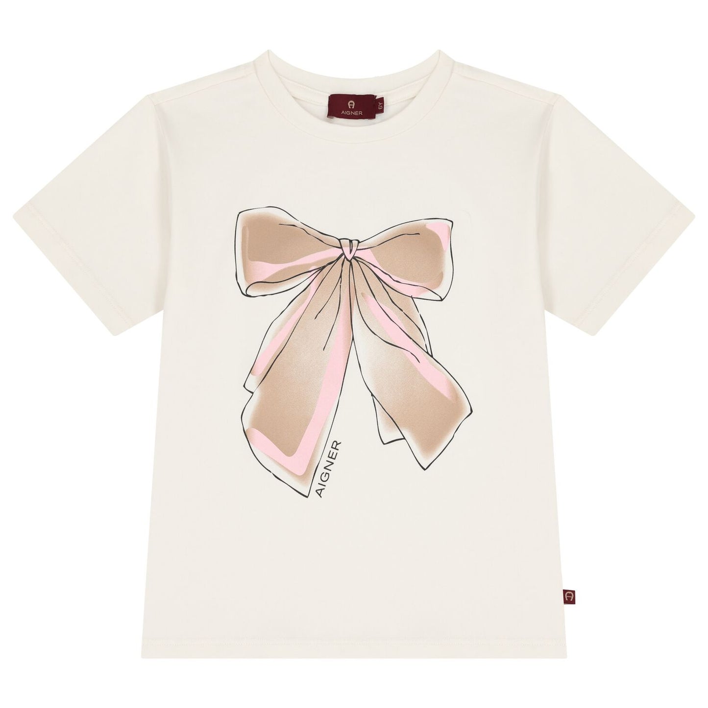 AIGNER Girls Ivory Bow T-Shirt