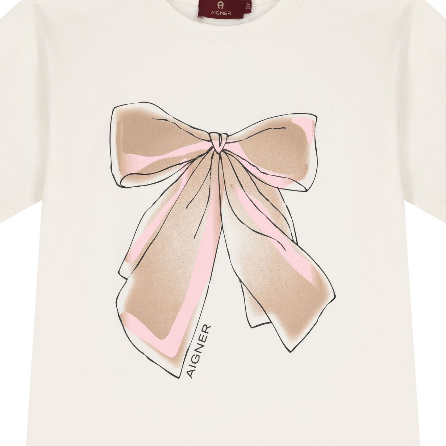 AIGNER Girls Ivory Bow T-Shirt