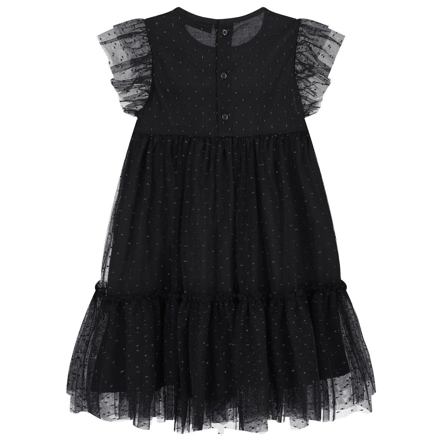 AIGNER Girls Black & Gold Tulle Dress
