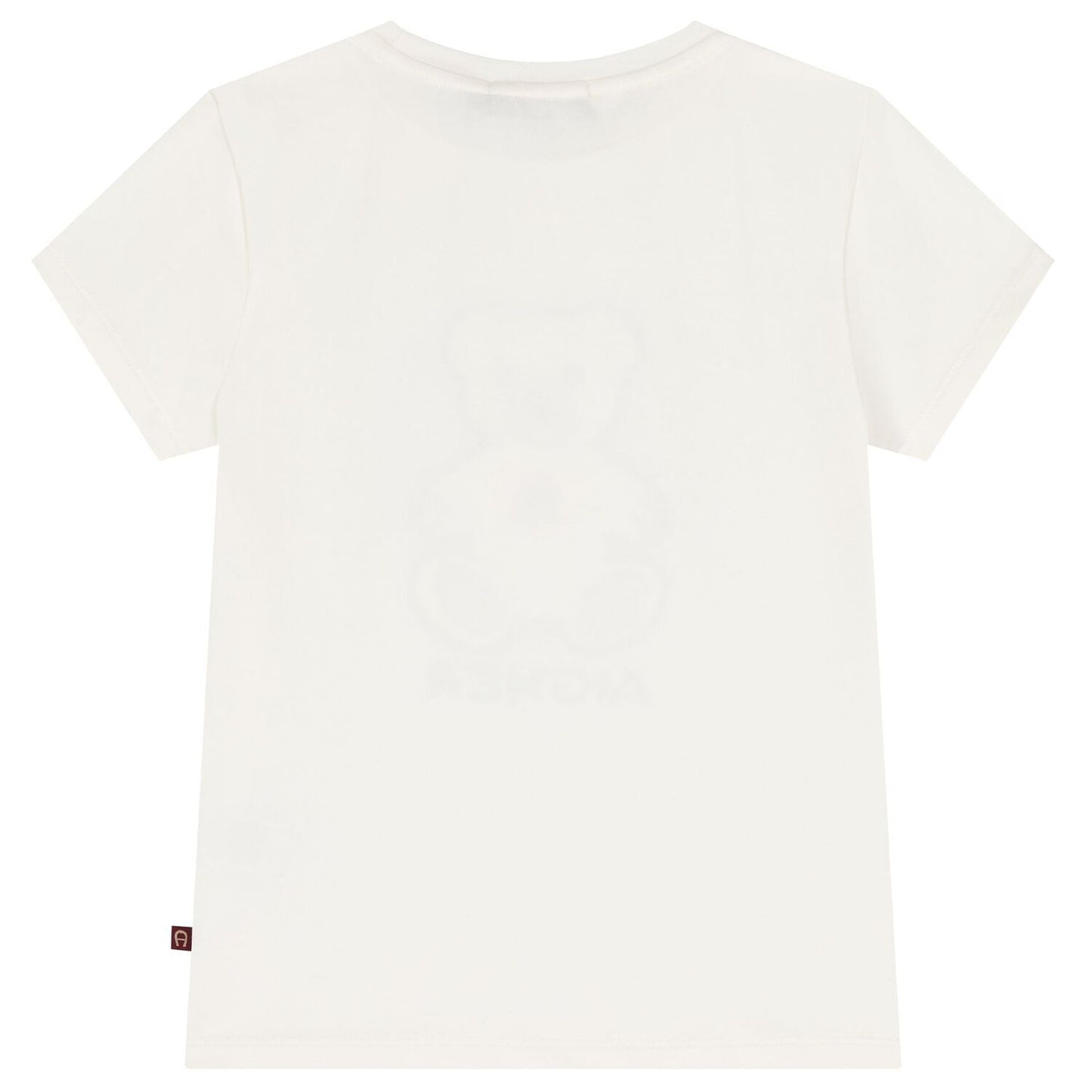 AIGNER Girls Ivory Teddy Bear Logo T-Shirt