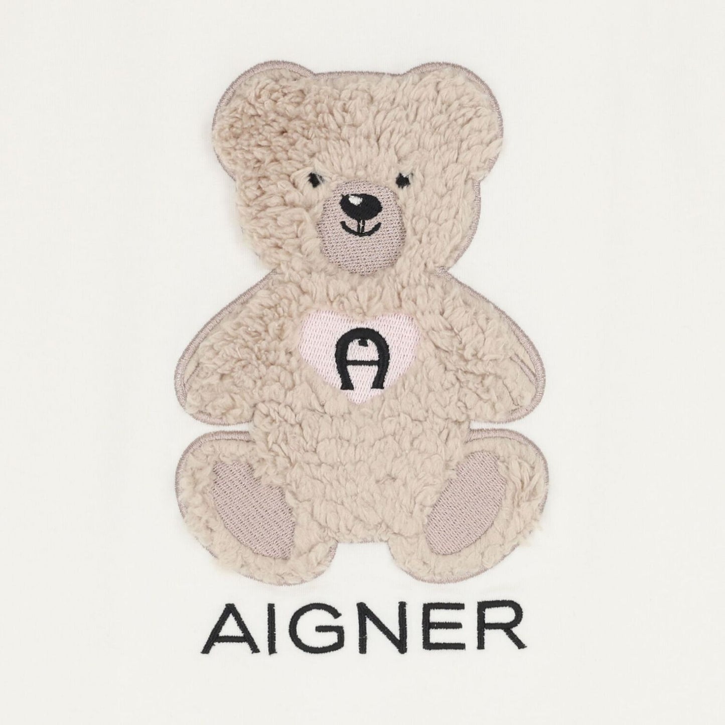 AIGNER Girls Ivory Teddy Bear Logo T-Shirt