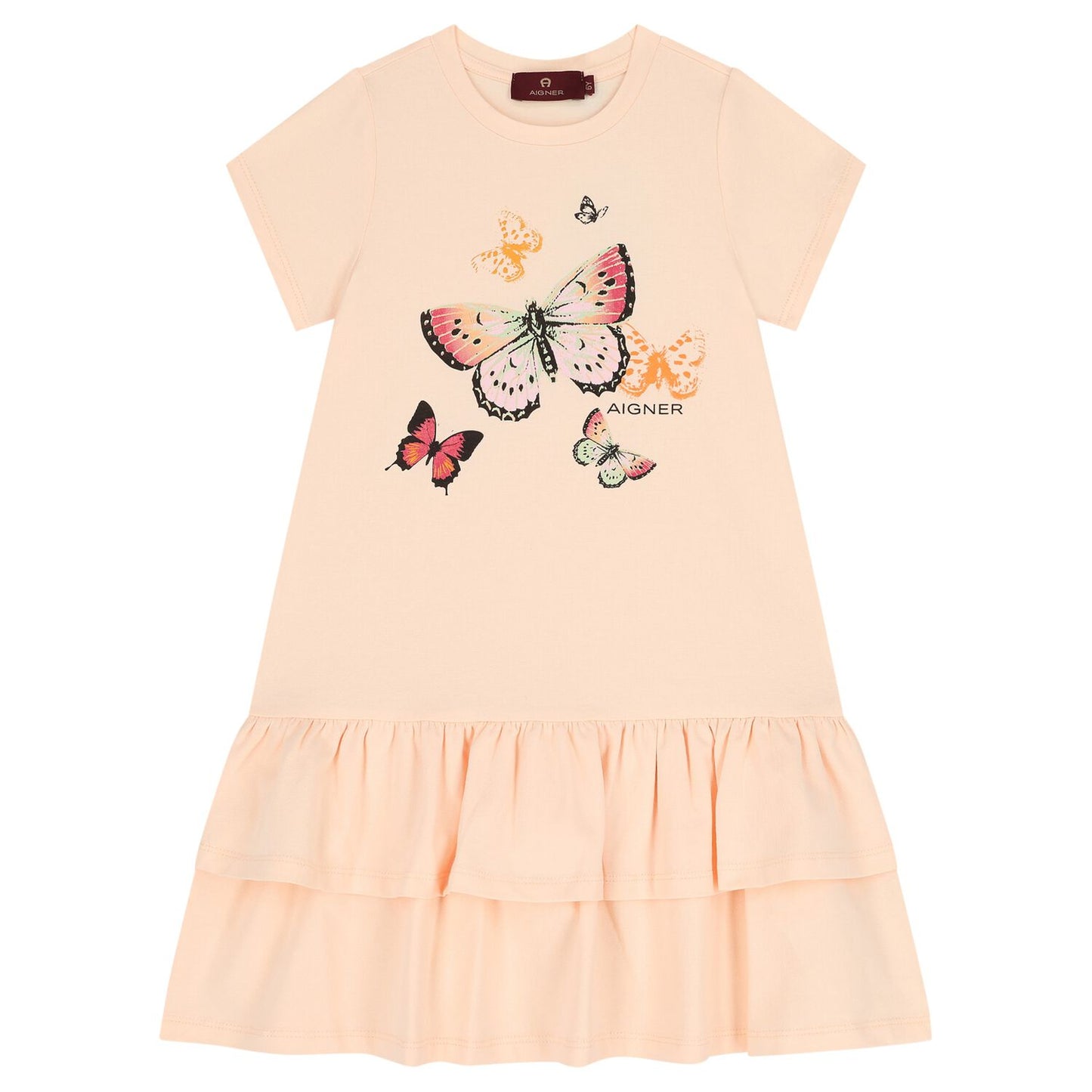 AIGNER Girls Orange Butterflies Logo Dress