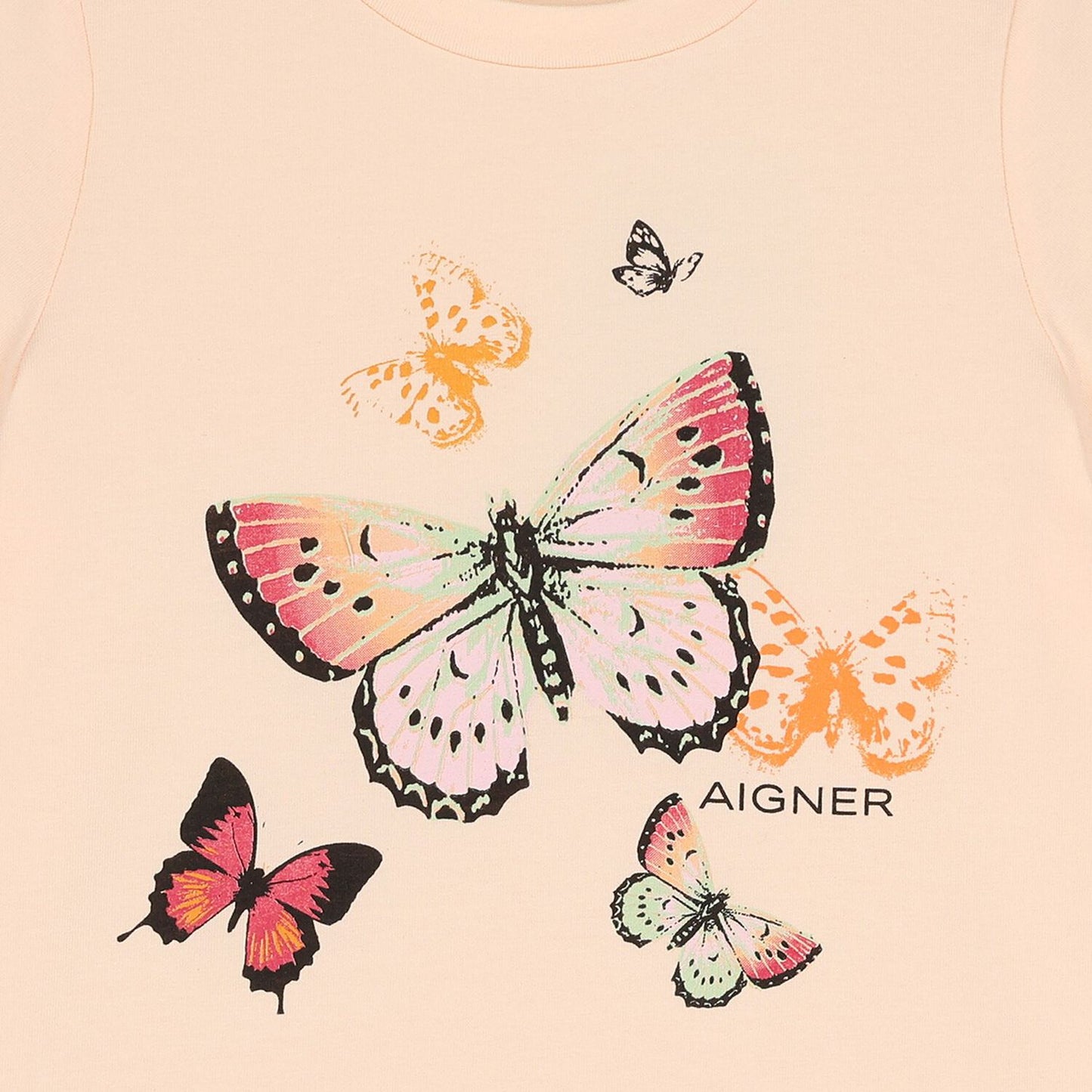 AIGNER Girls Orange Butterflies Logo Dress