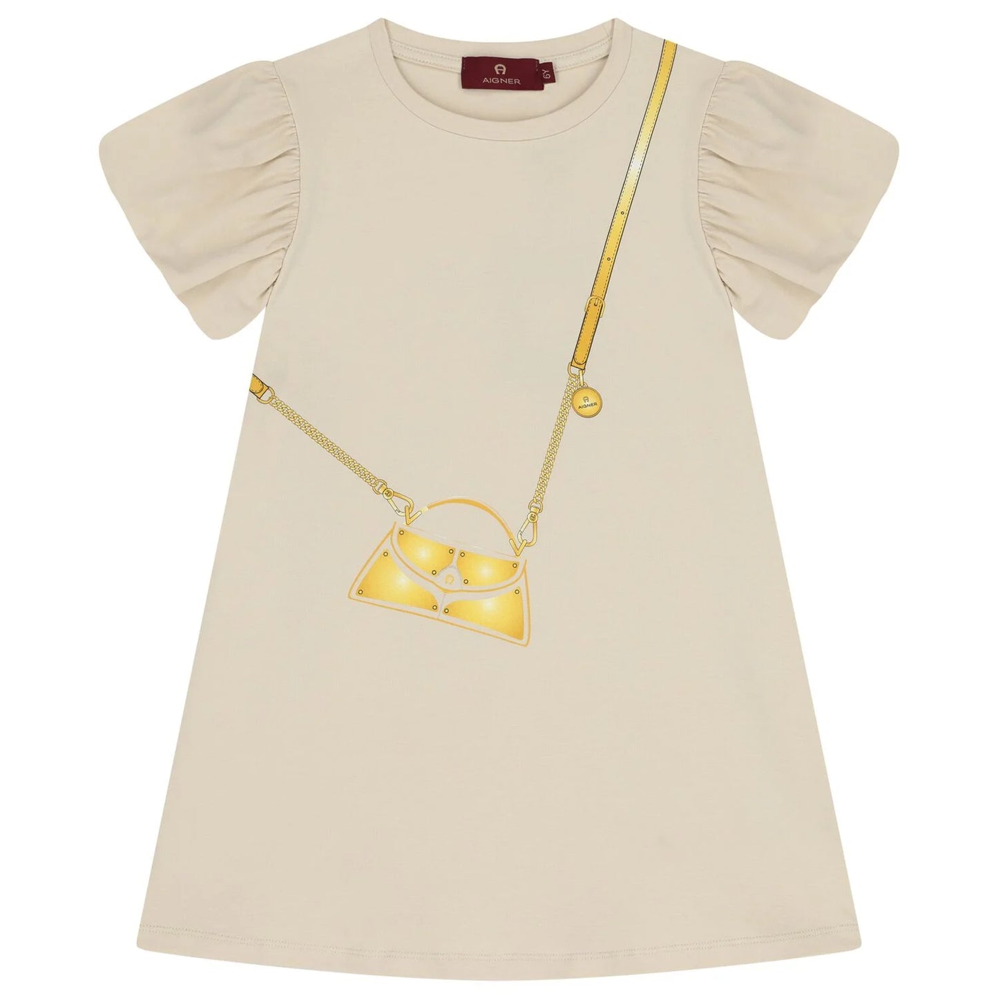 AIGNER Girls Beige Bag Logo Dress