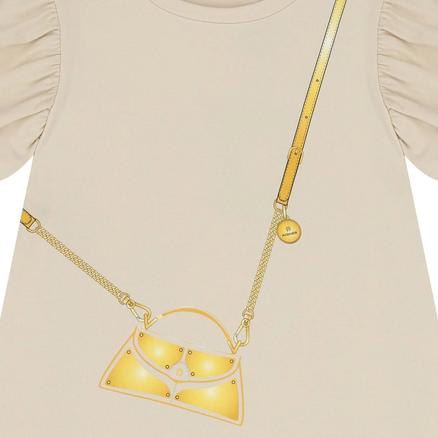 AIGNER Girls Beige Bag Logo Dress
