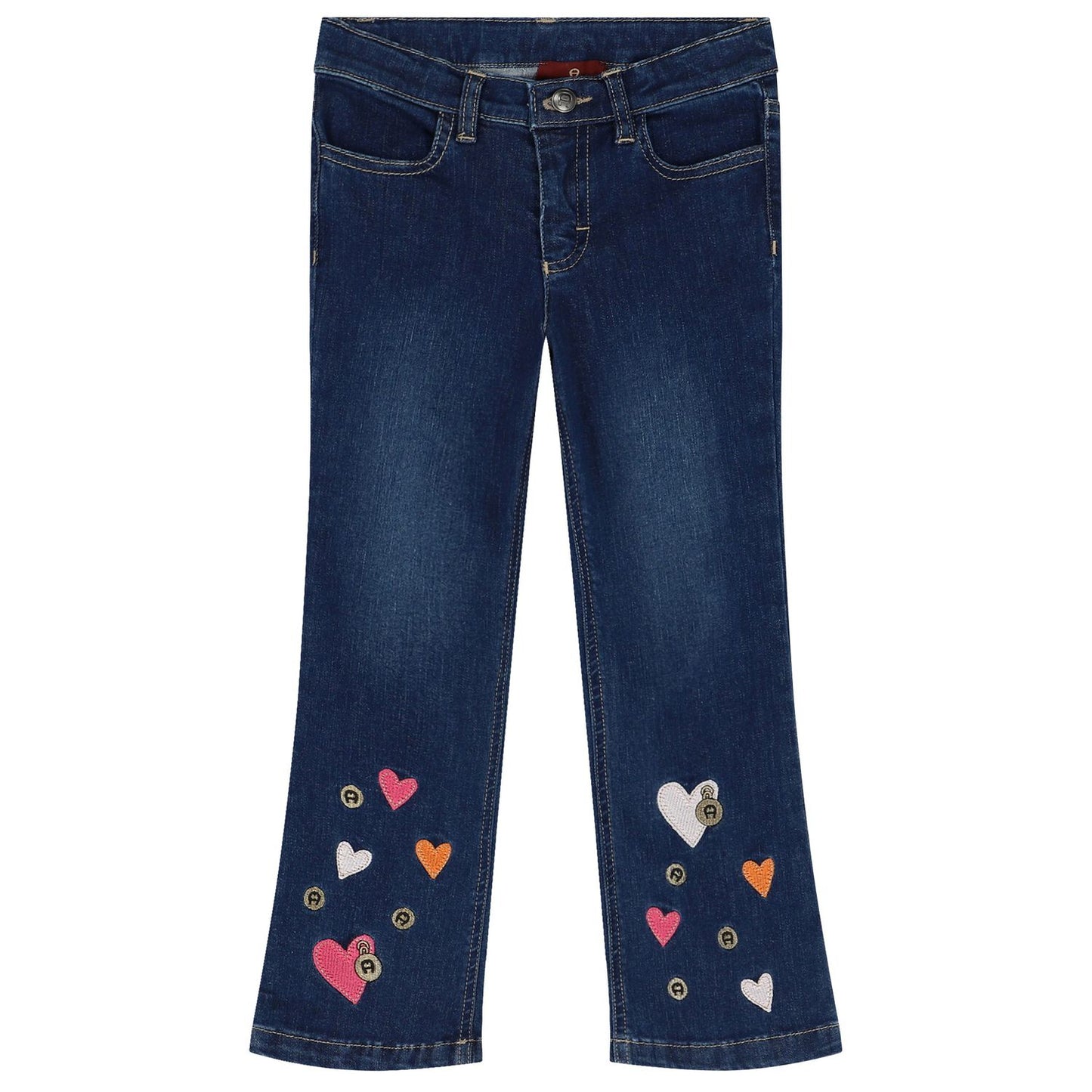 AIGNER Girls Blue Hearts Denim Jeans