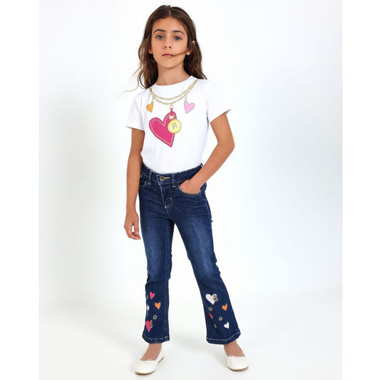 AIGNER Girls Blue Hearts Denim Jeans