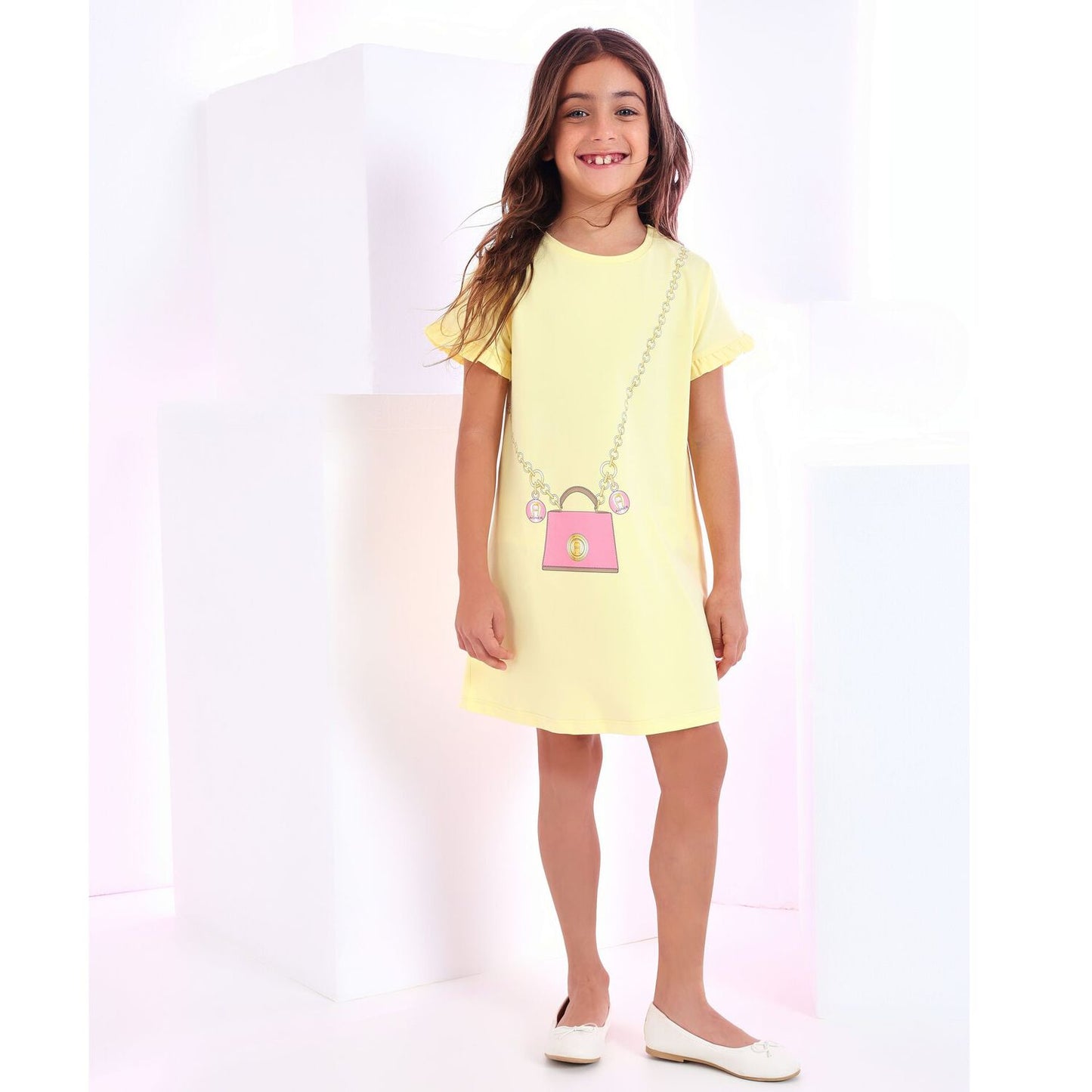 Aigner Girls Yellow Logo Bag Dress