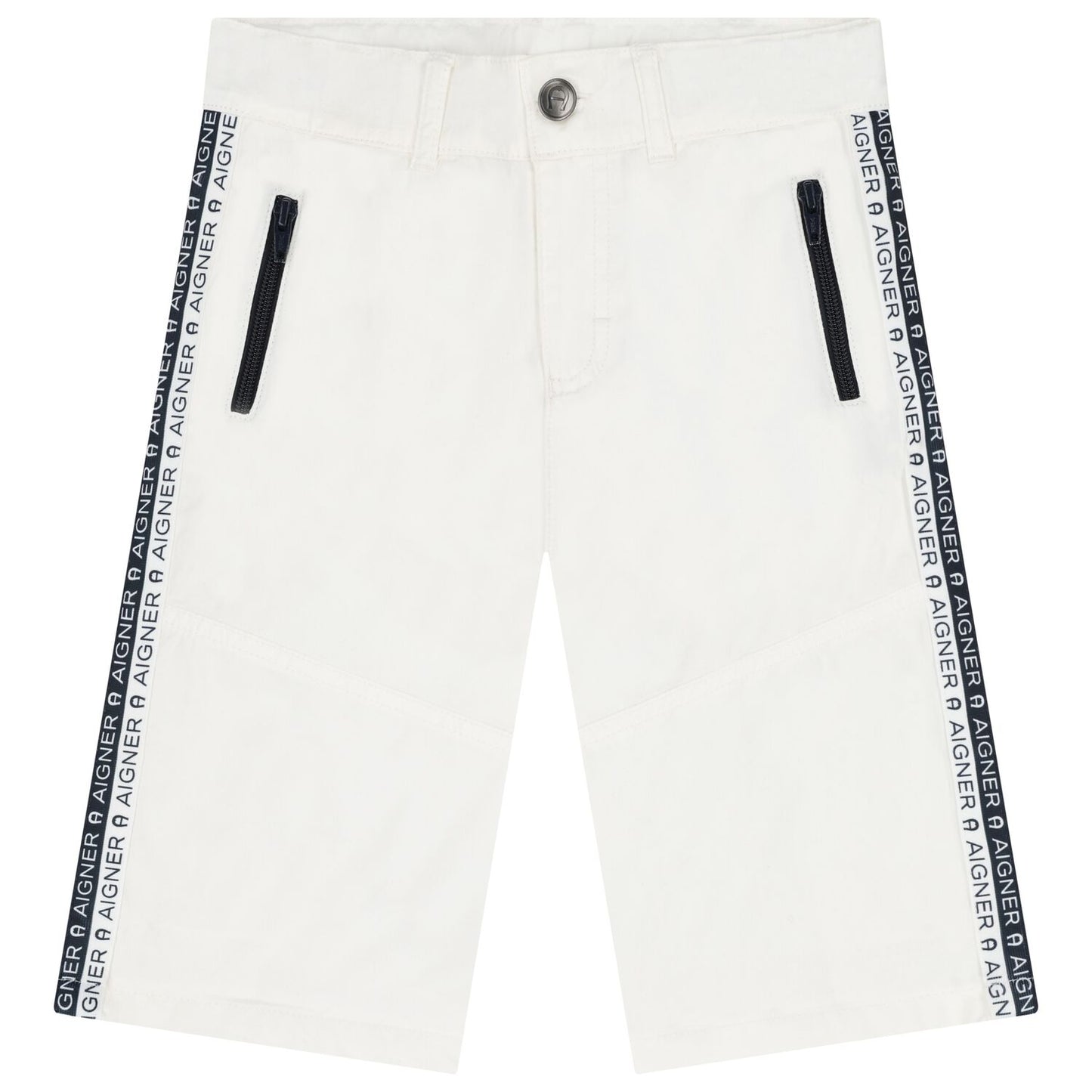 AIGNER Boys White Logo Shorts