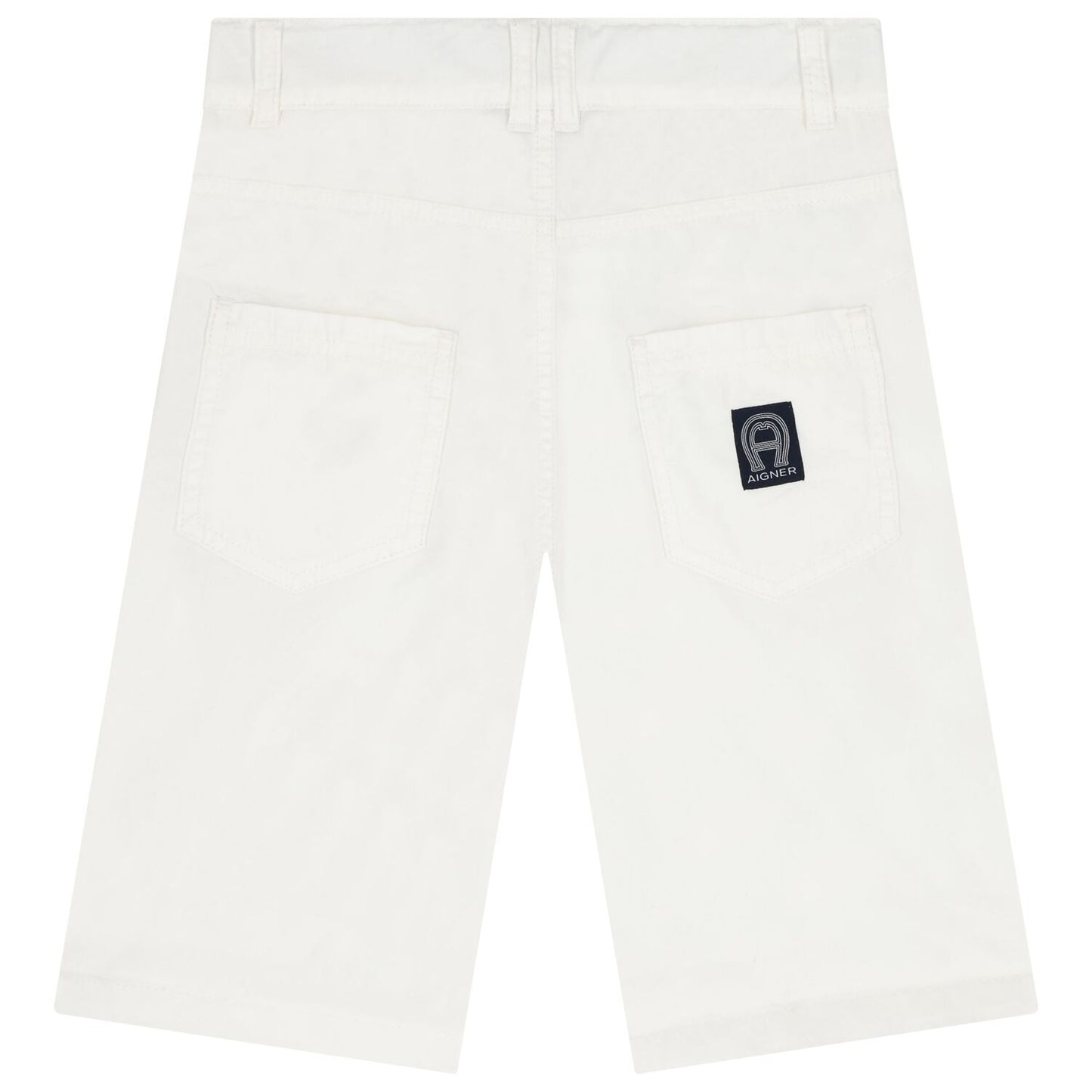 AIGNER Boys White Logo Shorts