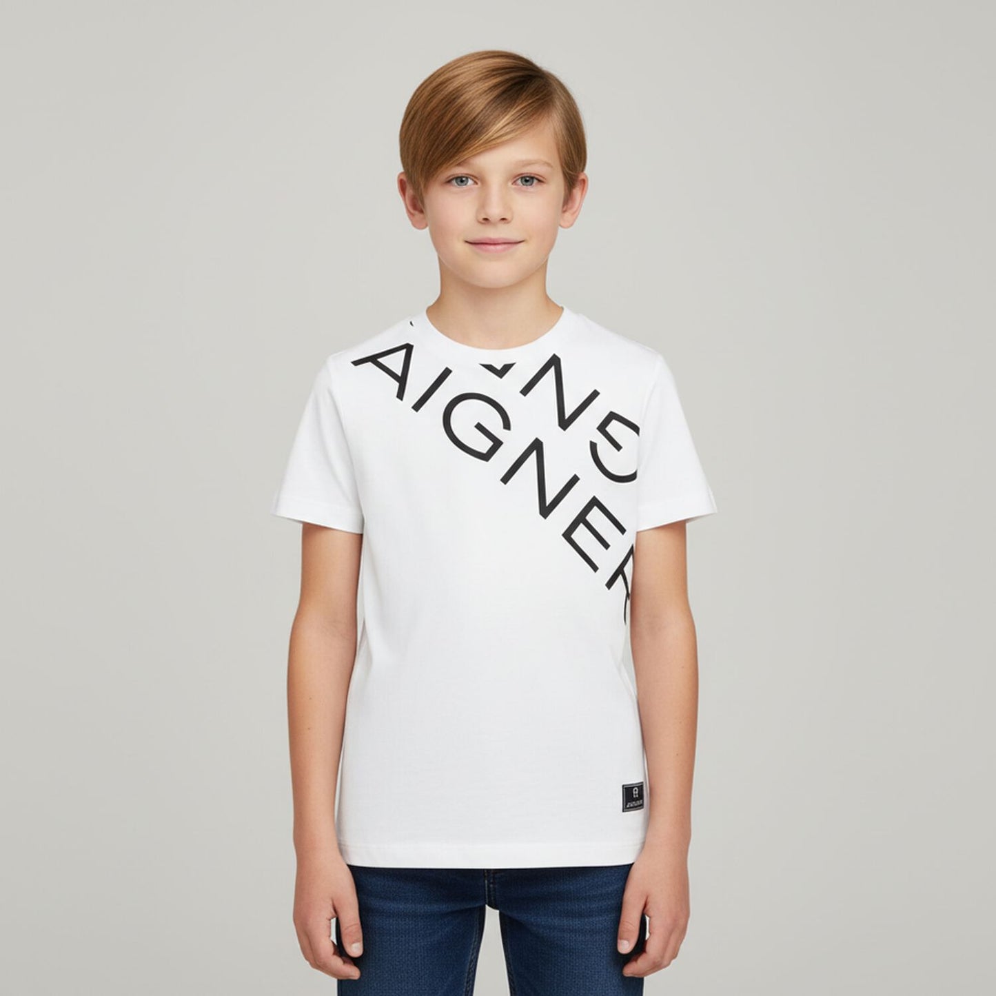 AIGNER Boys White Logo T-Shirt