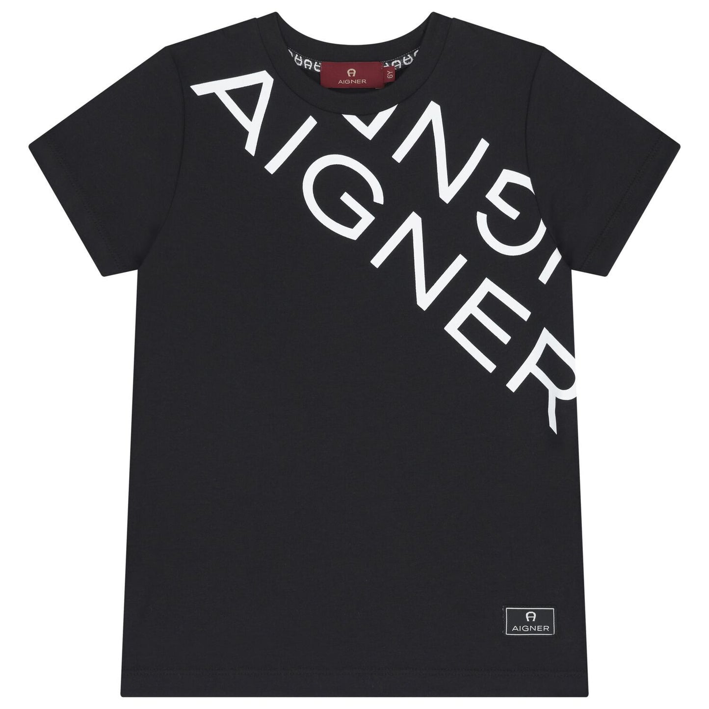 AIGNER Boys Black Logo T-Shirt