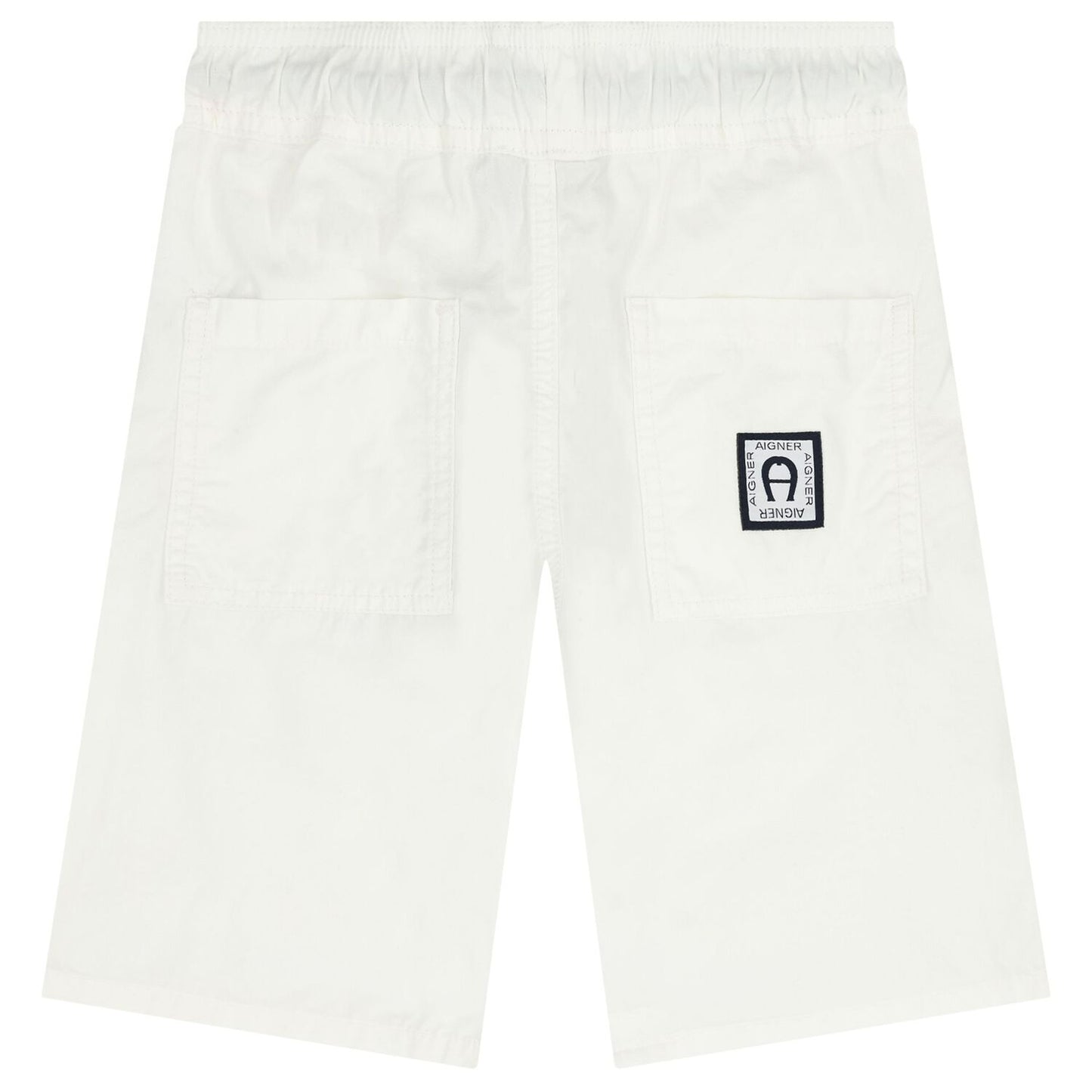 AIGNER Boys White Logo Shorts